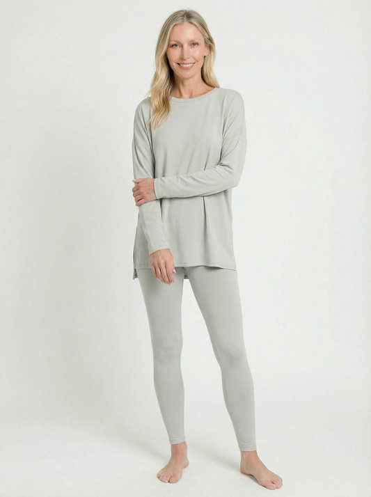 Zenana Full Size Brushed Microfiber Top and Leggings Lounge Set