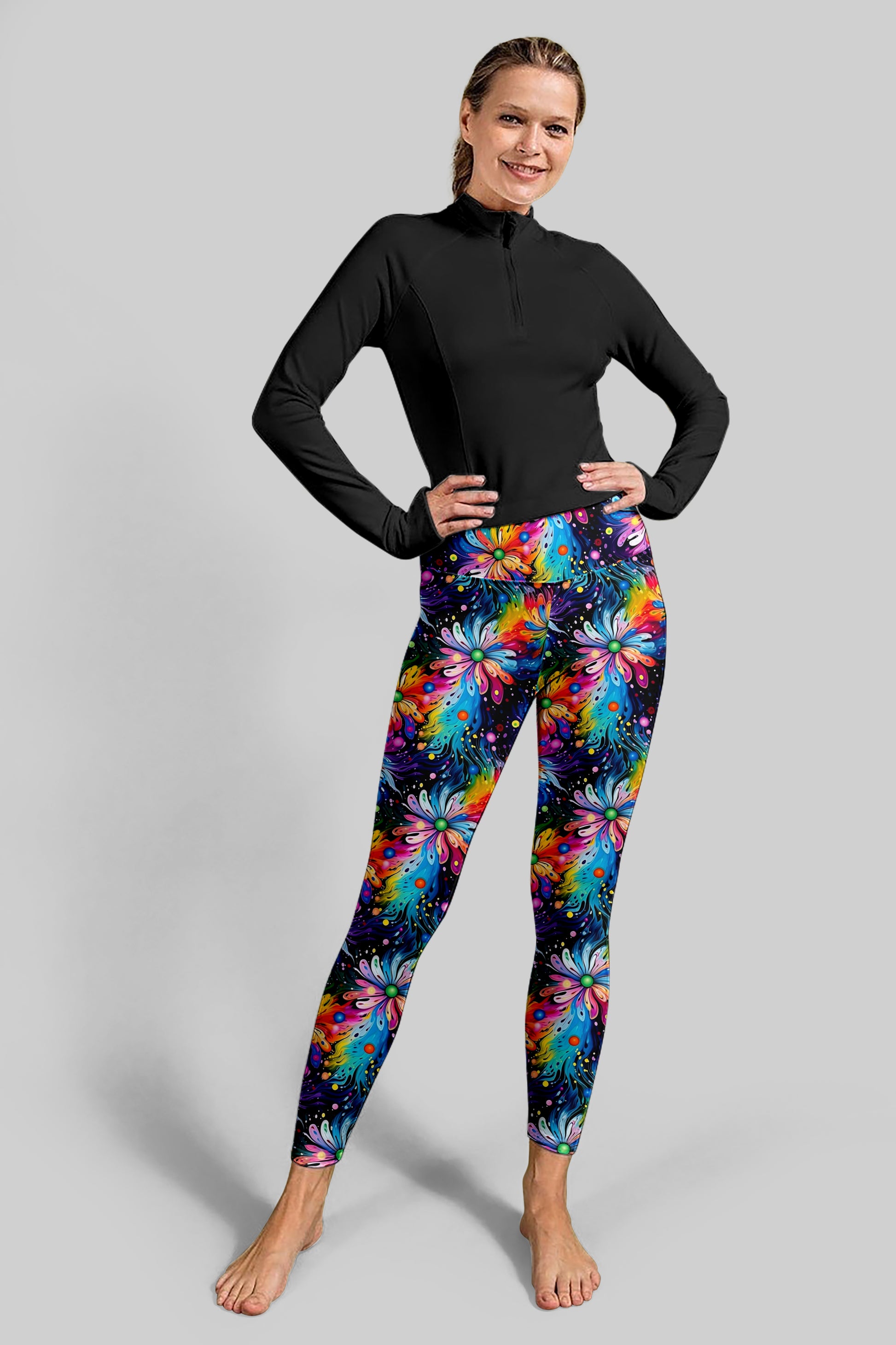 Dynamic floral pose with clean lines and contemporary flair