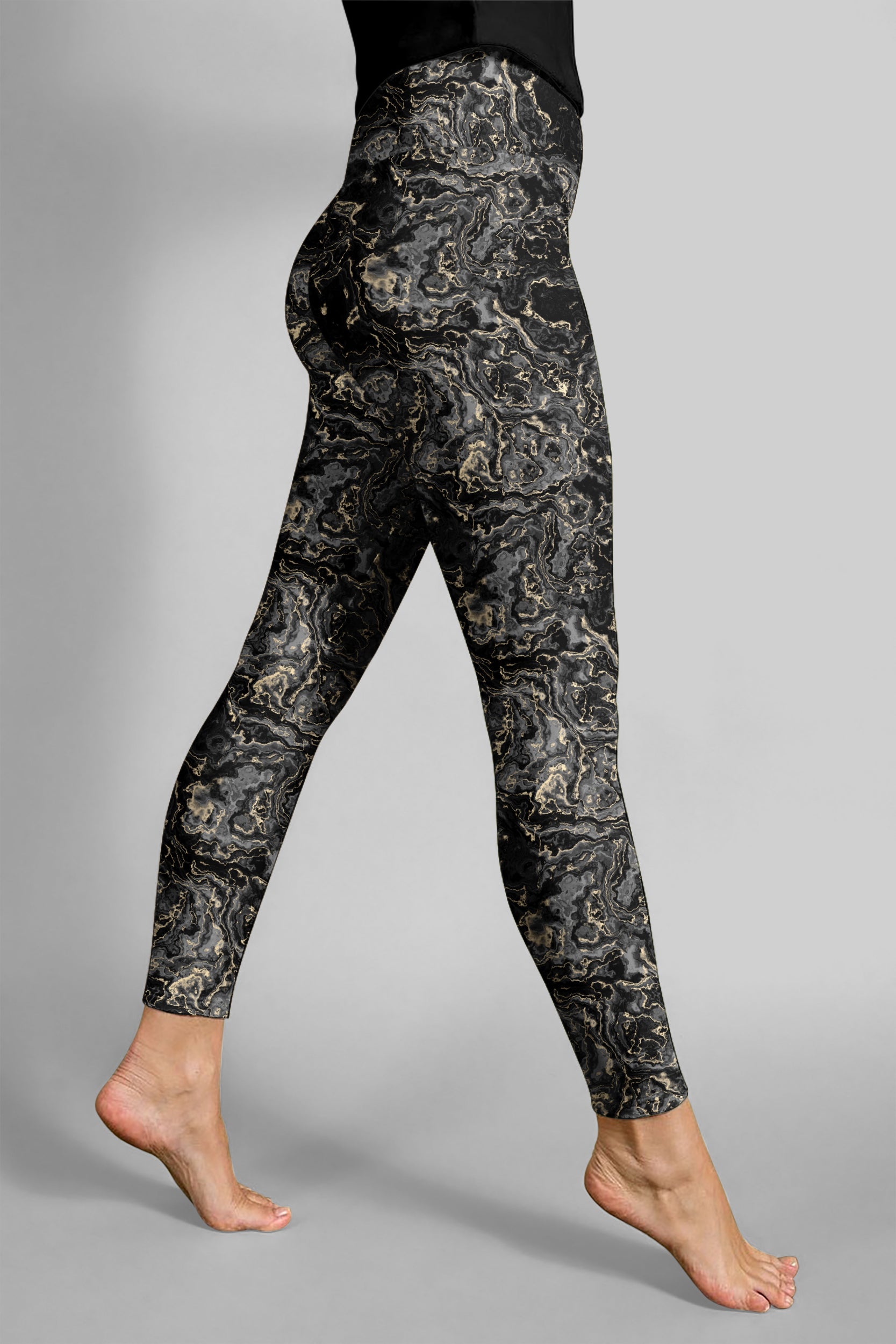 Artistic and vibrant pose with bold floral design accents